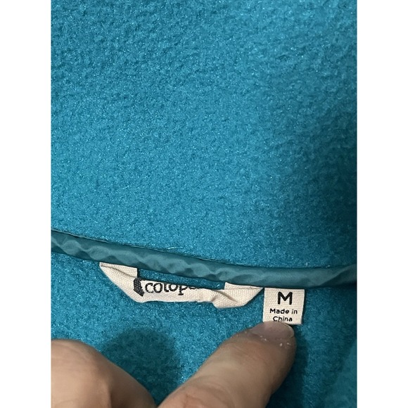 Cotopaxi Teca Fleece Pullover Mens Medium Blue Textured 1/4 T Snap Sweater - Picture 2 of 5